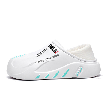 Pantofi de iarnă din bumbac pentru cupluri, cu alunecare pe jumătate, îngroșați, cu fund moale, căptușiți cu fleece, caldi, din bumbac, pentru casă, papuci de bumbac Moon pentru femei