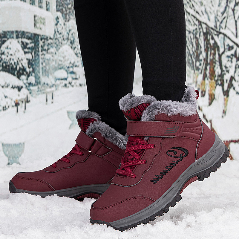 Vyriški medvilniniai batai, žieminiai, sustorinti, šilti, medvilniniai batai, skirti vidutinio ir vyresnio amžiaus žmonėms, atsparūs vandeniui, šalčiui, sniego batai, skirti žiemai lauke.