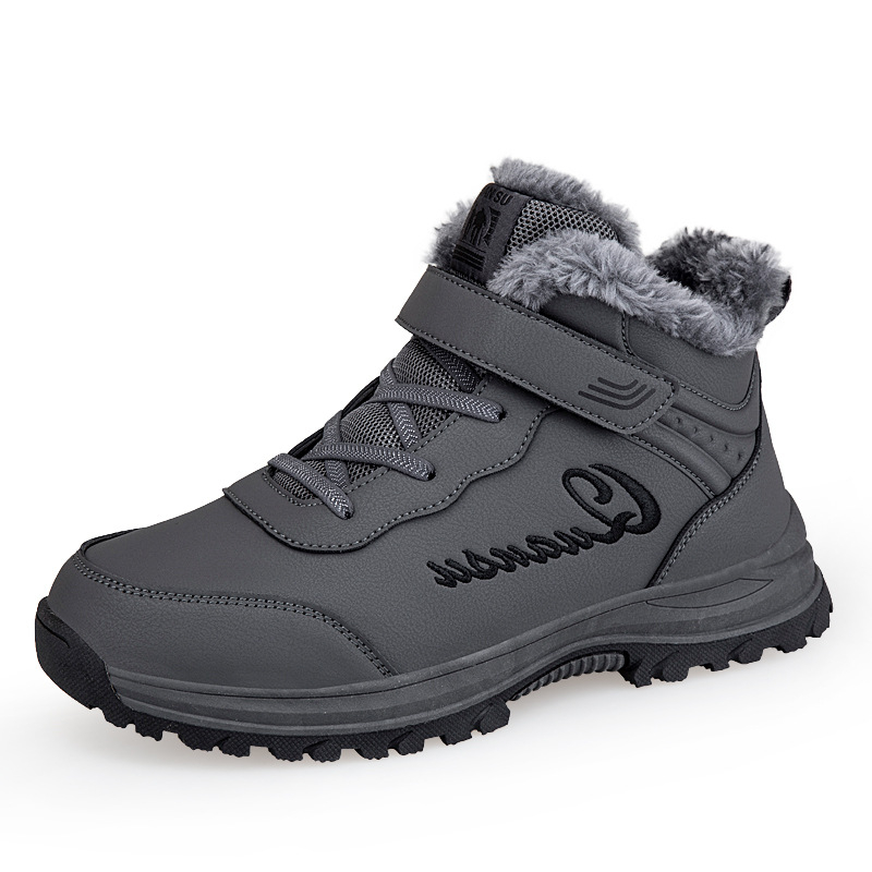 Vyriški medvilniniai batai, žieminiai, sustorinti, šilti, medvilniniai batai, skirti vidutinio ir vyresnio amžiaus žmonėms, atsparūs vandeniui, šalčiui, sniego batai, skirti žiemai lauke.