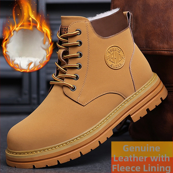 Martino stiliaus žieminiai batai, šilti, aukšti, medvilniniai, su vilnos pamušalu, vyriški motociklo batai, neslystantys, patogūs naudoti, sniego batai.