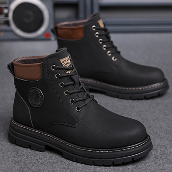 Μπότες Martin ανδρικές χειμερινές, ζεστές, βαμβακερές μπότες με επένδυση από φλις, ανδρικές vintage μπότες μοτοσικλέτας bumblebee, αντιολισθητικές για το χιόνι