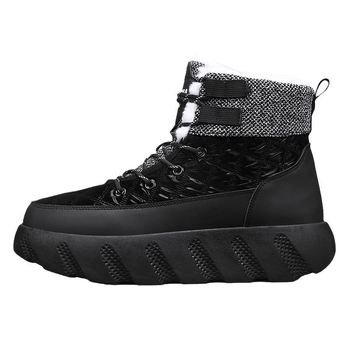 Χειμερινά ζεστά παπούτσια από βαμβάκι με επένδυση από φλις, ζεστά, ανδρικά παπούτσια εξωτερικού χώρου με χοντρή σόλα, μεσαίου μεγέθους, Martins, μοντέρνα Tooling Xu Heng 5 εποχών