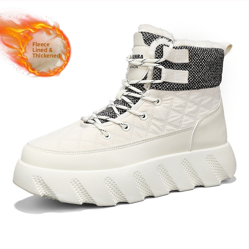 Χειμερινά ζεστά παπούτσια από βαμβάκι με επένδυση από φλις, ζεστά, ανδρικά παπούτσια εξωτερικού χώρου με χοντρή σόλα, μεσαίου μεγέθους, Martins, μοντέρνα Tooling Xu Heng 5 εποχών