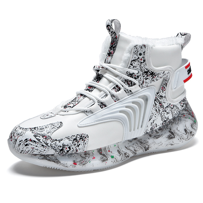 Pánske zimné športové topánky 2021, módne topánky, britské vysoké topánky, zamatové teplé bavlnené topánky, ležérne študentské snehové topánky pre mužov