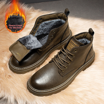 Ανδρικά δερμάτινα παπούτσια Martin Boots, φθινοπωρινά και χειμερινά, βρετανικού στιλ, casual δερμάτινα, γνήσια δερμάτινα, υπαίθρια, ρετρό, αδιάβροχα, μπότες εργαλείων