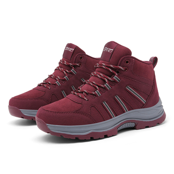 Cizme de zăpadă casual cu căptușeală din fleece, îngroșate, de top înalt, pentru cupluri, drumeții în aer liber, antiderapante, mărime plus