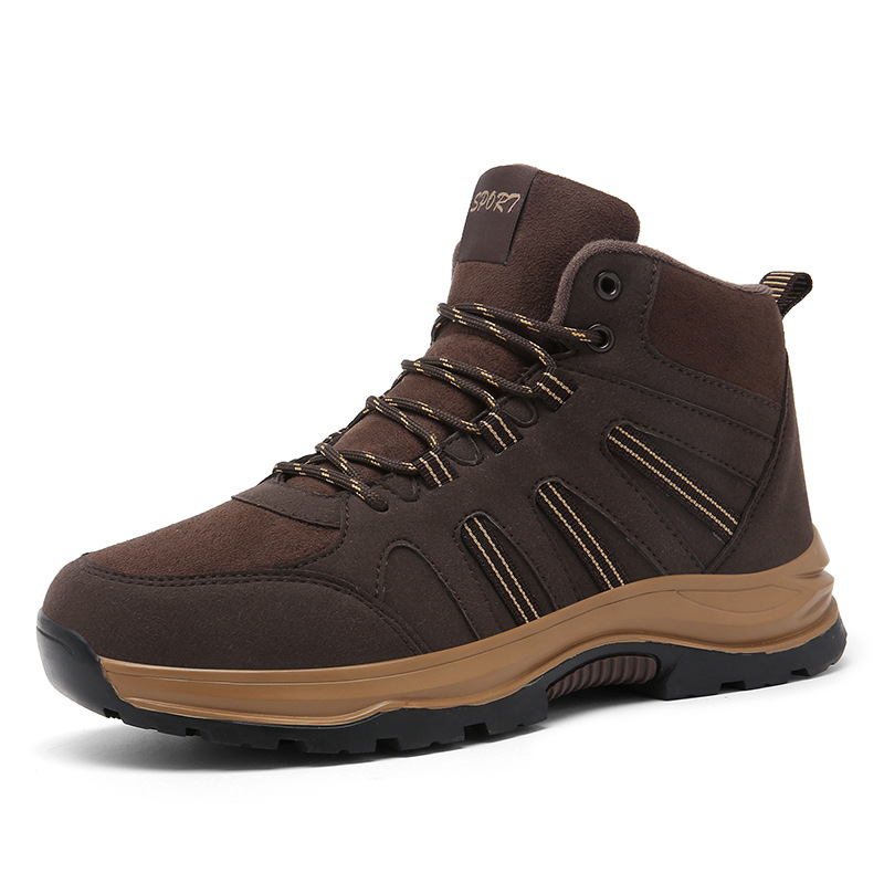 Cizme de zăpadă casual cu căptușeală din fleece, îngroșate, de top înalt, pentru cupluri, drumeții în aer liber, antiderapante, mărime plus