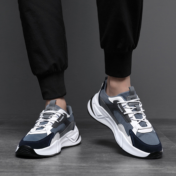 Нови модни мъжки ежедневни обувки с цветни блокове 2024, пролет и есен, дебело дъно, спортни мъжки обувки в стил Хонконг, модерни мъжки обувки Torre