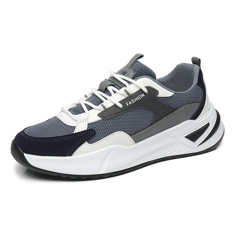 Нови модни мъжки ежедневни обувки с цветни блокове 2024, пролет и есен, дебело дъно, спортни мъжки обувки в стил Хонконг, модерни мъжки обувки Torre