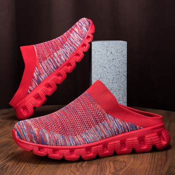 Μεγάλα μεγέθη Άνοιξη και Καλοκαίρι Lovers Flying Weaving Slip-on Lazy Shoes Κάλτσες Παπούτσια Mesh Αναπνέοντα Μοντέρνα Αθλητικά Casual Παπούτσια
