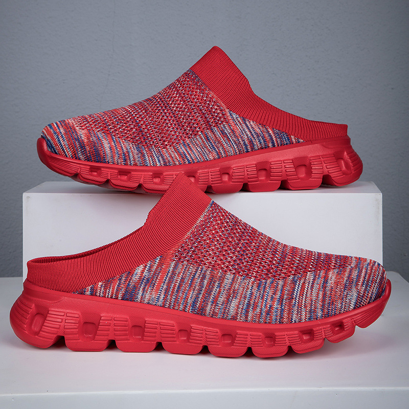 Pantofi sport casual respirabili, stiluri de primăvară și vară, plus mărime, pentru iubitorii de primăvară și vară, zburători, țesături, fără slip, leneși, șosete, pantofi din plasă