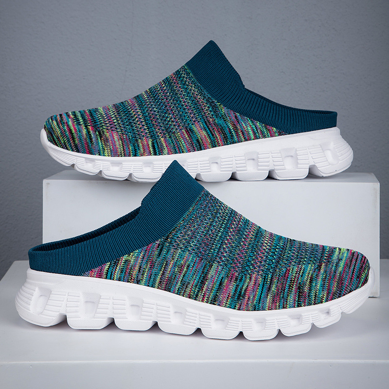 Pantofi sport casual respirabili, stiluri de primăvară și vară, plus mărime, pentru iubitorii de primăvară și vară, zburători, țesături, fără slip, leneși, șosete, pantofi din plasă