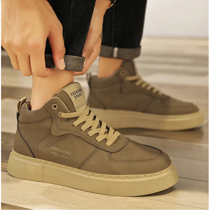 Pantofi de toamnă pentru bărbați, pantofi casual Joker, pantofi retro pentru bărbați, pantofi din piele întoarsă, talpă groasă, impermeabili, Xuheng, 5 sezoane