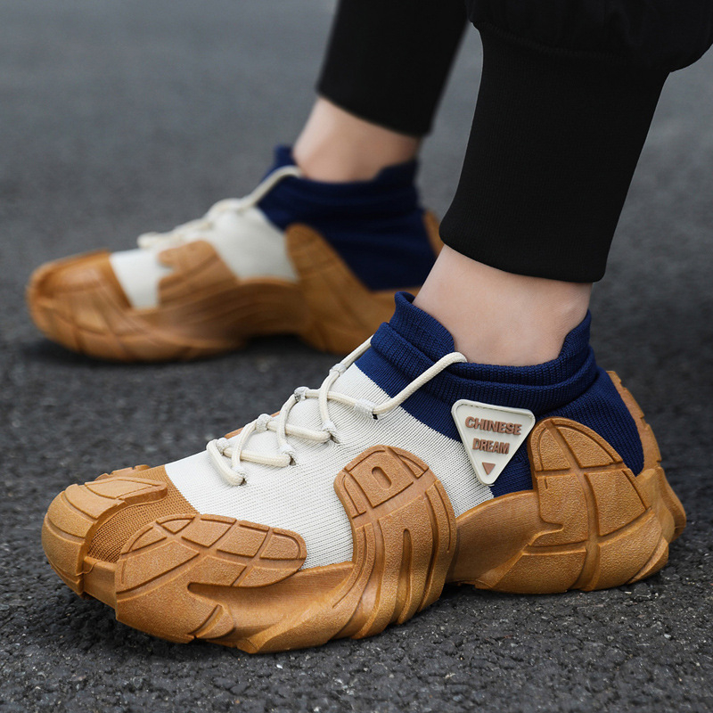 Pantofi sport pentru bărbați, de primăvară, noi, țesute zburătoare, respirabile, pentru bărbați, adidași pentru exterior, șosete casual de zi cu zi, gură, pantofi pentru bărbați, comerț exterior, mărime plus