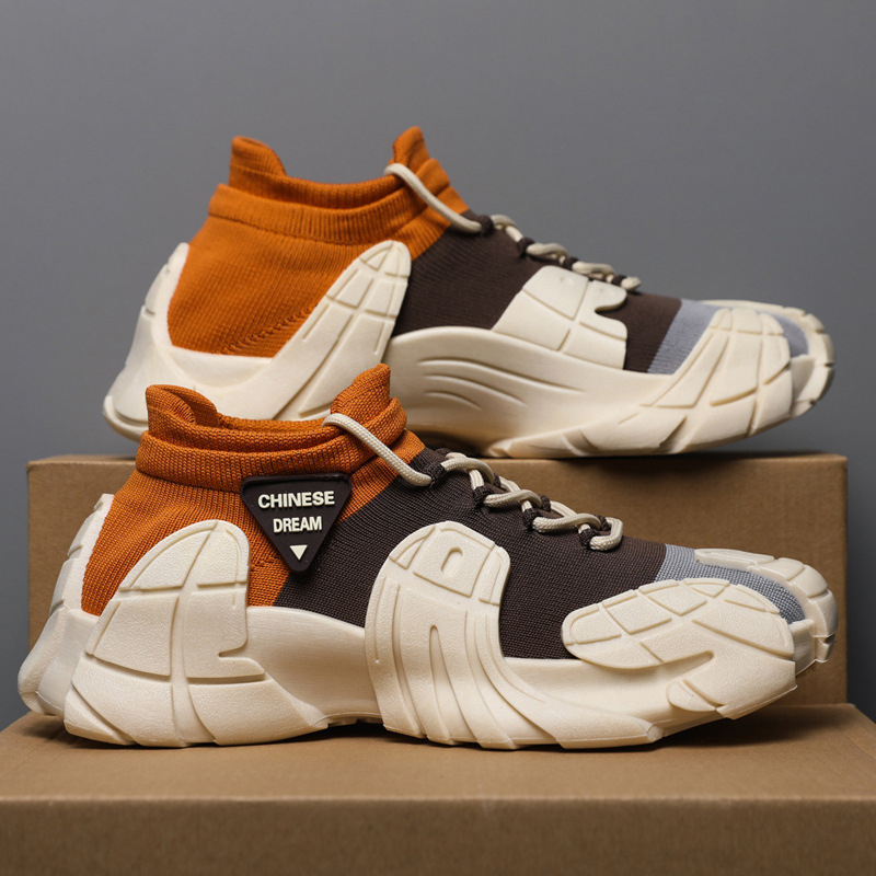 Pantofi sport pentru bărbați, de primăvară, noi, țesute zburătoare, respirabile, pentru bărbați, adidași pentru exterior, șosete casual de zi cu zi, gură, pantofi pentru bărbați, comerț exterior, mărime plus