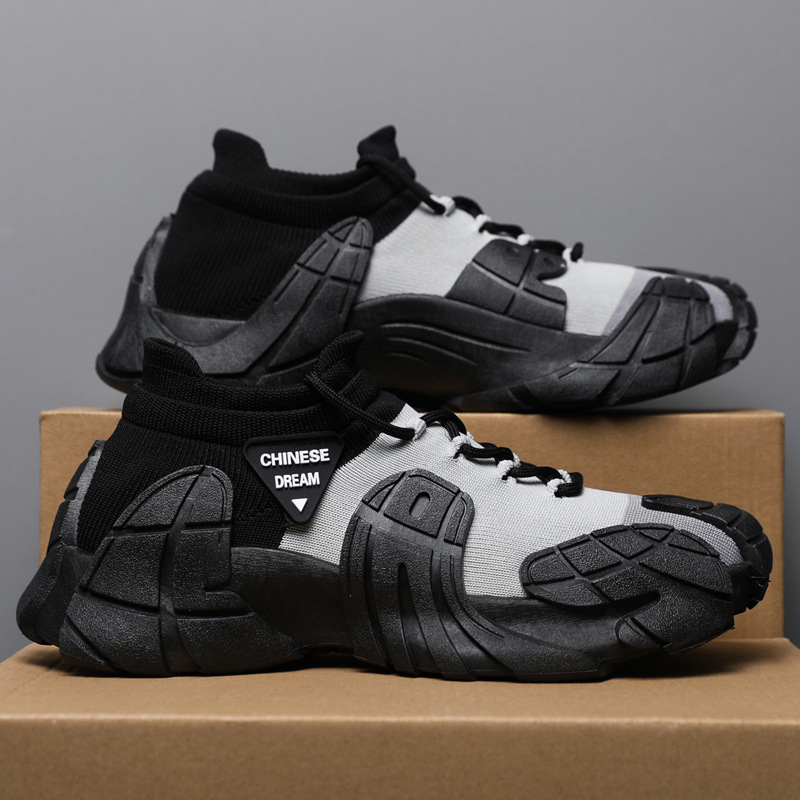 Pantofi sport pentru bărbați, de primăvară, noi, țesute zburătoare, respirabile, pentru bărbați, adidași pentru exterior, șosete casual de zi cu zi, gură, pantofi pentru bărbați, comerț exterior, mărime plus