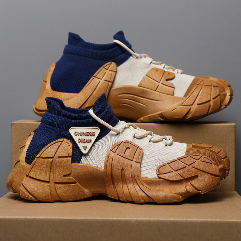 Pantofi sport pentru bărbați, de primăvară, noi, țesute zburătoare, respirabile, pentru bărbați, adidași pentru exterior, șosete casual de zi cu zi, gură, pantofi pentru bărbați, comerț exterior, mărime plus