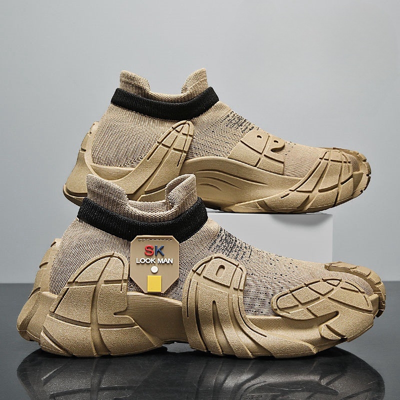 Pantofi sport pentru bărbați, de primăvară, noi, țesute zburătoare, respirabile, pentru bărbați, adidași pentru exterior, șosete casual de zi cu zi, gură, pantofi pentru bărbați, comerț exterior, mărime plus