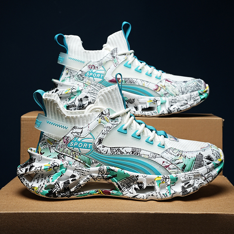 Cezhraničné plus size kórejské módne lietajúce tkanie maskáčové topánky čepele ležérne tenisky bežecké topánky Torre topánky trendy pánske topánky
