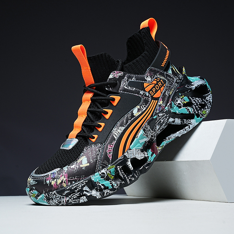 Cezhraničné plus size kórejské módne lietajúce tkanie maskáčové topánky čepele ležérne tenisky bežecké topánky Torre topánky trendy pánske topánky