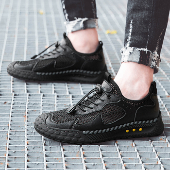 Pantofi sport de vară pentru bărbați, pantofi sport cu talpă moale, respirabili, cu plasă, subțiri, de plasă, pentru exterior