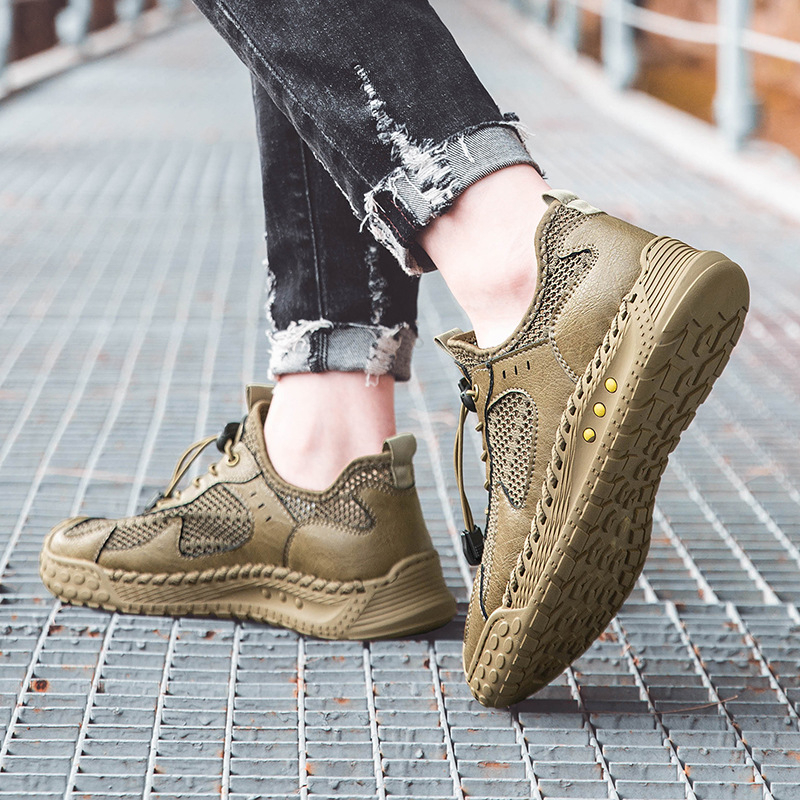 Pantofi sport de vară pentru bărbați, pantofi sport cu talpă moale, respirabili, cu plasă, subțiri, de plasă, pentru exterior