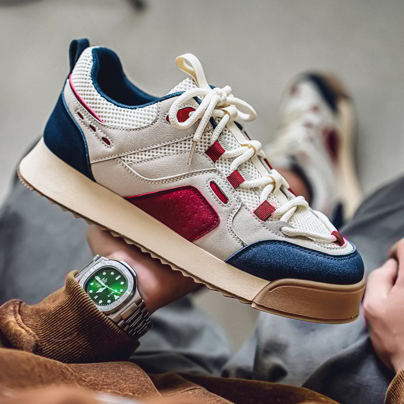 Pantofi sport Forrest Gump Mesh pentru primăvara anului 2025, pantofi sport casual pentru bărbați, cu toc scăzut, albi, la modă