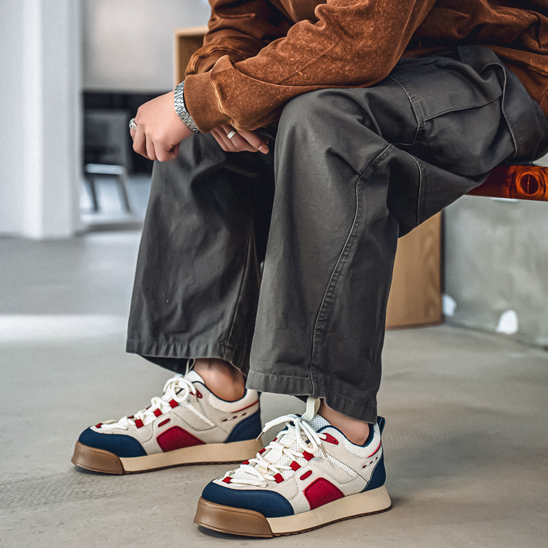 Pantofi sport Forrest Gump Mesh pentru primăvara anului 2025, pantofi sport casual pentru bărbați, cu toc scăzut, albi, la modă