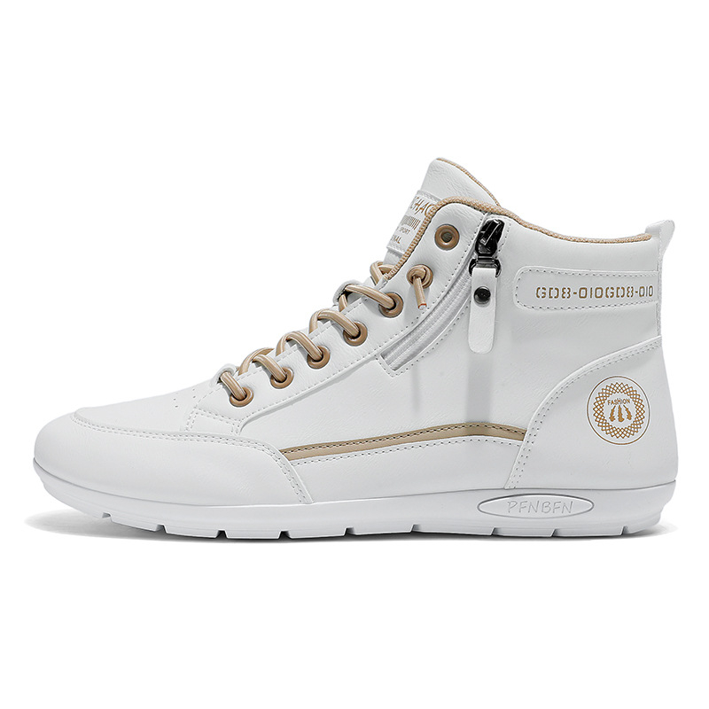 Pantofi sport pentru bărbați 2024, toamna, la modă, sport, adidași, slip-on, pantofi casual din piele pentru bărbați, impermeabili, antiderapanți, cu fund moale, albi