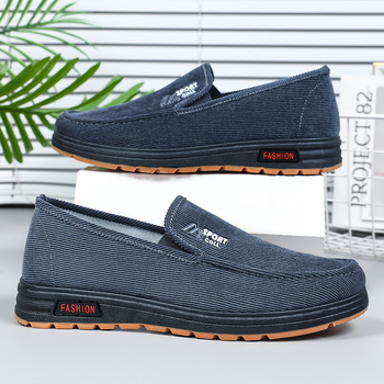 Ανδρικά Παπούτσια Νέου Στυλ Παλιά Υφασμάτινα Παπούτσια Πεκίνου Ριγέ Υφασμάτινα Ανδρικά Παπούτσια Επίπεδη Σόλα με Σόλα και Χαμηλό Άνοιγμα, Αναπνέοντα Παπούτσια για Μπαμπά Μέσης Ηλικίας