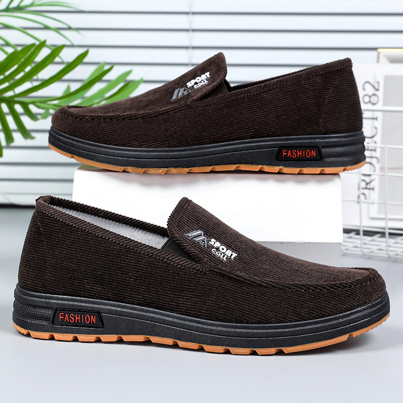 Pantofi pentru bărbați, stil nou, vechi, Beijing, din pânză, cu dungi, pantofi pentru bărbați, talpă plată, alunecare, deschidere joasă, respirabil, pantofi pentru tata de vârstă mijlocie