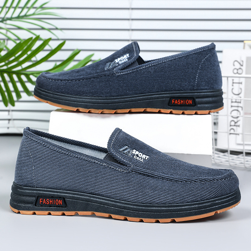 Pantofi pentru bărbați, stil nou, vechi, Beijing, din pânză, cu dungi, pantofi pentru bărbați, talpă plată, alunecare, deschidere joasă, respirabil, pantofi pentru tata de vârstă mijlocie
