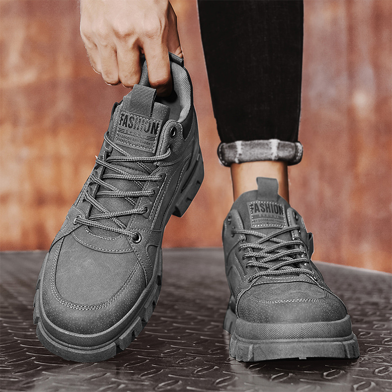 Pantofi sport pentru bărbați, toamna și iarna, stil retro, din piele, cu talpă groasă, cu lace-up, stil exterior, pentru comerț exterior