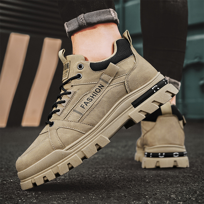 Pantofi sport pentru bărbați, toamna și iarna, stil retro, din piele, cu talpă groasă, cu lace-up, stil exterior, pentru comerț exterior