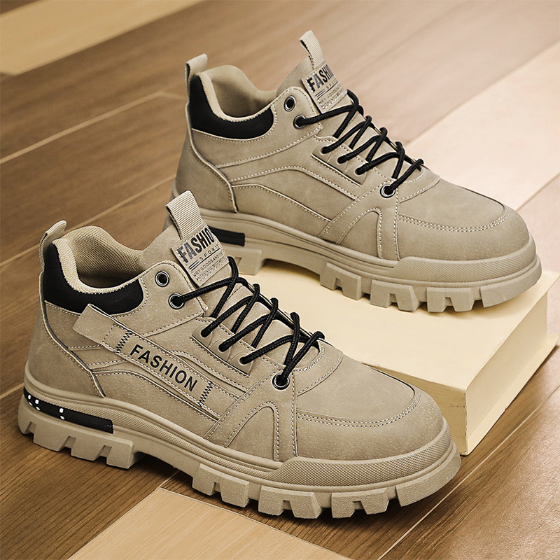 Pantofi sport pentru bărbați, toamna și iarna, stil retro, din piele, cu talpă groasă, cu lace-up, stil exterior, pentru comerț exterior