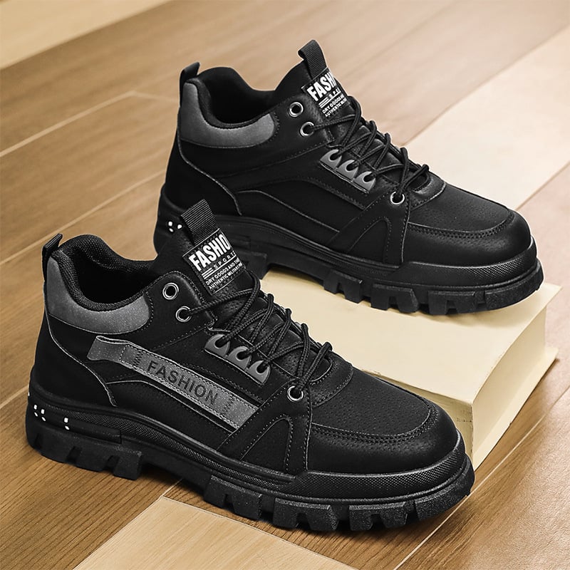 Pantofi sport pentru bărbați, toamna și iarna, stil retro, din piele, cu talpă groasă, cu lace-up, stil exterior, pentru comerț exterior