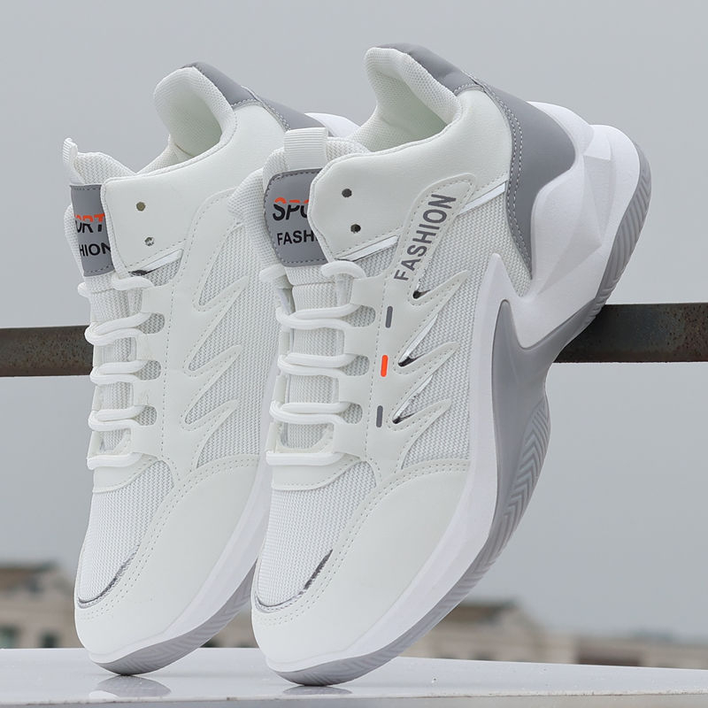 Nové pánske topánky pre tínedžerov, jarné a letné, priedušné sieťované tenisky, protišmykové, odolné proti opotrebovaniu, vysoké topánky na doske, ležérne bežecké topánky