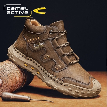 Nemecké pánske topánky Camel Dynamic 2023, nové vysoké kožené ležérne topánky na jeseň a zimu s flísovou podšívkou, teplé martinské čižmy na platforme