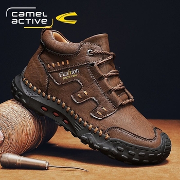 Γερμανικά camel dynamic ανδρικά παπούτσια 2023 νέα ψηλοτάκουνα δερμάτινα casual παπούτσια φθινοπώρου και χειμώνα με επένδυση fleece, ζεστές πλατφόρμες Martin μπότες