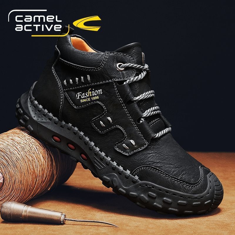 Nemecké pánske topánky Camel Dynamic 2023, nové vysoké kožené ležérne topánky na jeseň a zimu s flísovou podšívkou, teplé martinské čižmy na platforme