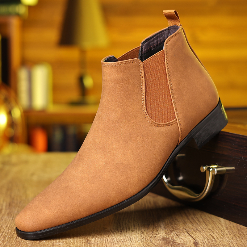 Meeste Euroopa ja Ameerika stiilis moekad poolsaapad, meeste Briti stiilis nahast saapad, meeste pluss-suuruses Chelsea saapad