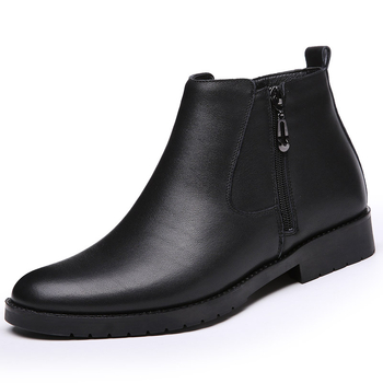 [Odinė vilna] Rudens ir žiemos vyriški medvilniniai batai, karvės odos ir aksomo sustorinti aukštakulniai laisvalaikio batai, Martino aulinukai, odiniai batai, vyriški batai