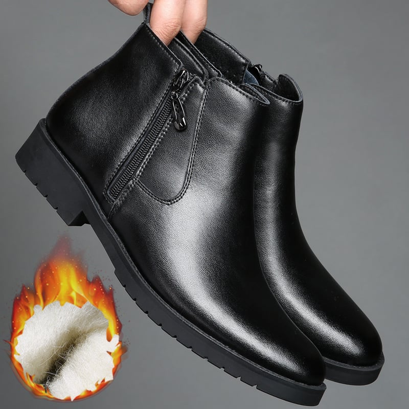 [Lână din piele] Toamna și iarna pantofi de bumbac pentru bărbați din piele de vacă și catifea îngroșată pantofi casual de înaltă calitate Martin cizme din piele pantofi pantofi pentru bărbați