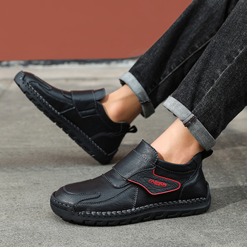 Φθινοπωρινά χειροποίητα ανδρικά παπούτσια 2024, σε διάφορα μεγέθη, με χοντρή σόλα, ανδρικά παπούτσια οδήγησης Lazy με ένα πεντάλ