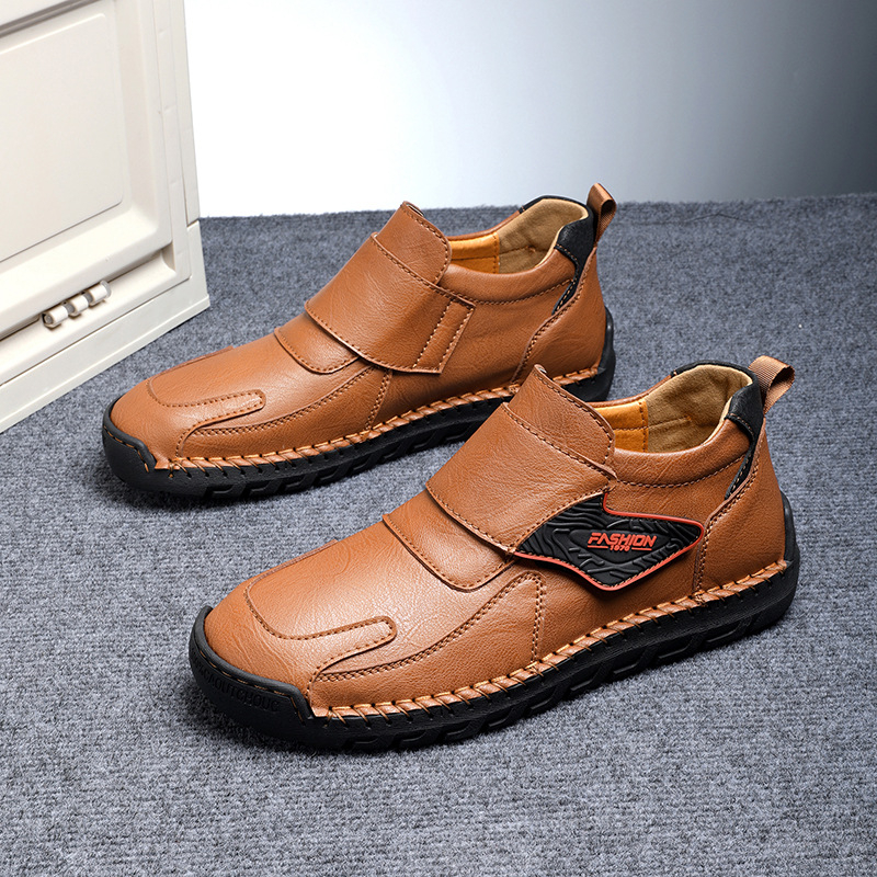 Pantofi de toamnă 2024 cusute manual pentru bărbați, pantofi transfrontalieri plus size cu talpă groasă, pantofi de conducere leneși cu o singură pedală pentru bărbați