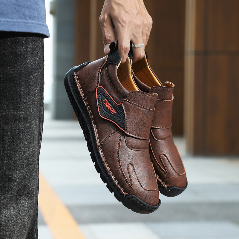 Pantofi de toamnă 2024 cusute manual pentru bărbați, pantofi transfrontalieri plus size cu talpă groasă, pantofi de conducere leneși cu o singură pedală pentru bărbați
