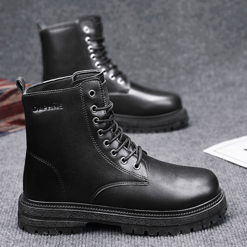 Jesenné pánske topánky Martin Boots z britského štýlu, vysoké členkové čižmy v ležérnom štýle National Tide v hongkonskom štýle, moderné motocyklové topánky