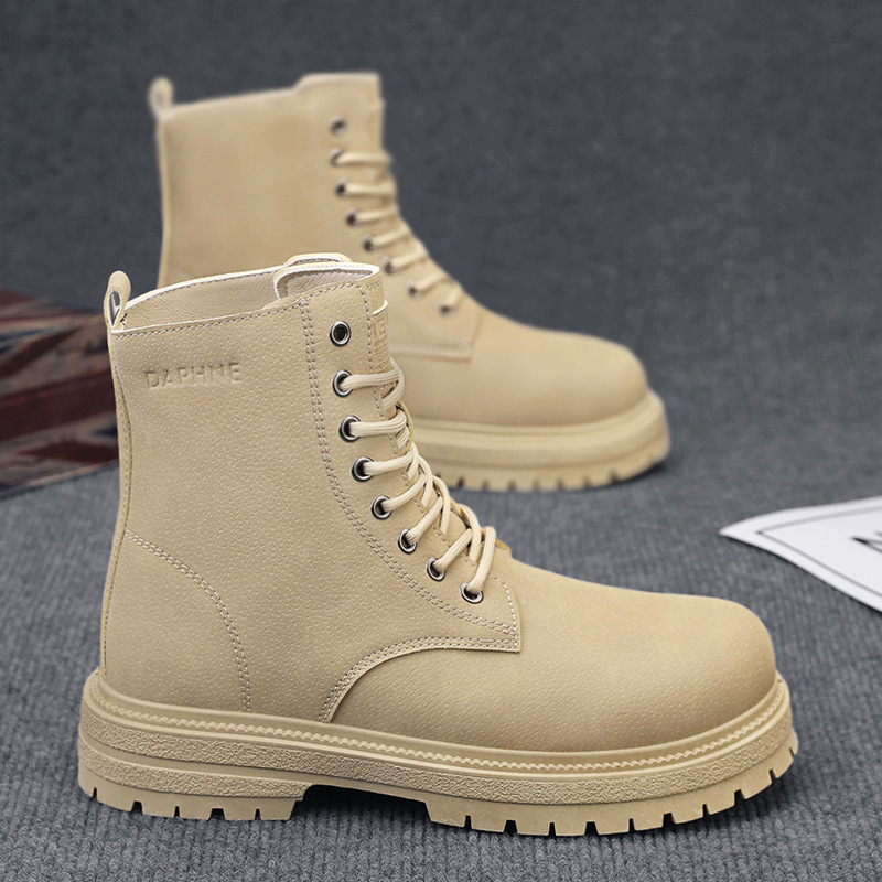 Jesenné pánske topánky Martin Boots z britského štýlu, vysoké členkové čižmy v ležérnom štýle National Tide v hongkonskom štýle, moderné motocyklové topánky