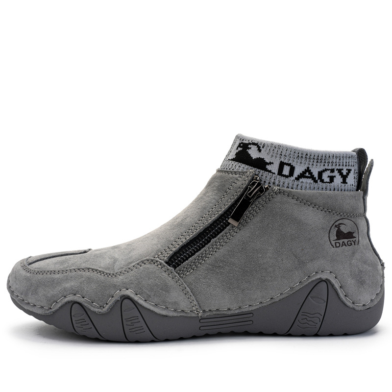 DAGY cezhraničné populárne retro Martin čižmy pánske pravé kožené pánske topánky pre väčšie veľkosti, nezávislý stojan, vysoký top, odolný voči opotrebovaniu, vonkajší prestávka