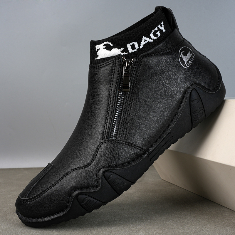 DAGY cezhraničné populárne retro Martin čižmy pánske pravé kožené pánske topánky pre väčšie veľkosti, nezávislý stojan, vysoký top, odolný voči opotrebovaniu, vonkajší prestávka